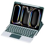 Per iPad Pro 11 2024 YL13-A 360 Rotazione Acrilico Trasparente Rotondo Tastiera Bluetooth Custodia in Pelle con Controllo Touch (Verde)