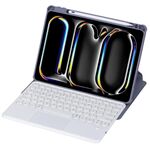 Per iPad Pro 11 2024 YL13-A 360 Rotazione Acrilico Trasparente Rotondo Tastiera Bluetooth Custodia in Pelle con Controllo Touch (Viola)