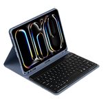 Custodia in pelle per tablet con tastiera Bluetooth retroilluminata colorata per iPad Air 5 / Air 4 10.9 (viola scuro)