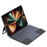 Custodia in pelle con tastiera Bluetooth a griglia P3125-6 con touch pad per iPad Air 5 10.9 2022 / Air 4 10.9 2020 / iPad Pro 11 2021/2020/2018 (nero)