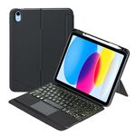 T10-AS Per iPad 10th Gen 10.9 2022 Touch Backlight Split Type Custodia in pelle per tastiera Bluetooth