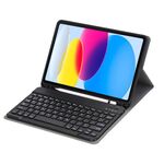 Per iPad 10a Gen 10.9 2022 A10B Pelle di agnello Texture Ultra-sottile Tastiera Bluetooth Custodia per tablet in pelle con slot per penna (blu scuro)