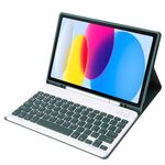 Per iPad 10a Gen 10.9 2022 A10B Pelle di agnello Texture Ultra-sottile Tastiera Bluetooth Custodia per tablet in pelle con slot per penna (verde scuro)