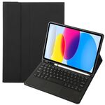 Per iPad 10a Gen 10.9 2022 A10B-A Pelle di agnello Texture Tastiera Bluetooth Touch Custodia per tablet in pelle con slot per penna (nero)