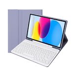 Per iPad 10a generazione 10.9 2022 YA10B Pelle di agnello Texture Tastiera Bluetooth Custodia per tablet in pelle con slot per penna (viola)