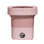 Mini lavatrice pieghevole completamente automatica con funzione di disidratazione, dimensioni: spina UE (rosa)