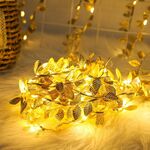 2m 20 luci LED artificiali foglia dorata vite luce stringa per decorazione natalizia