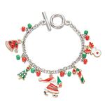 Braccialetto con ciondolo a forma di albero di Natale Babbo Natale, stile: BR24Y0466-3
