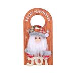 Decorazione appesa con targa in legno per maniglia porta cartone animato di Natale (W2-46 Vecchio)