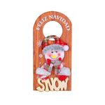 Decorazione da appendere alla porta con targa in legno a forma di cartone animato di Natale (W2-47 pupazzo di neve)