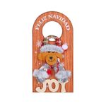 Decorazione appesa con targa in legno per maniglia porta cartone animato di Natale (W2-49 orso)