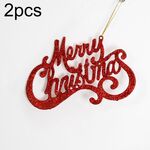 2 pezzi di Natale lucido lettere pendenti albero di Natale decorazioni fai da te (rosso)