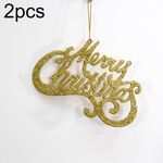 2 pezzi di Natale lucido lettera pendenti albero di Natale decorazioni fai da te (oro)