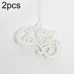 2 pezzi di Natale lucido lettere pendenti albero di Natale decorazioni fai da te (bianco)