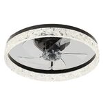 Lampada da soffitto da 19,7 pollici con ventola a 6 velocità e 3 temperature di colore regolabili (nero)