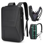 BANGE BG-2956 Zaino da lavoro per computer rigido espandibile da uomo (nero)