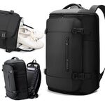 BANGE BG-3029 Borsa a tracolla sportiva da viaggio di grande capacità con separazione tra asciutto e bagnato Borsa per computer leggera (nero)