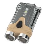 E-SMARTER Portachiavi LED portatile Luce da campeggio esterna Doppia lampada (marrone)