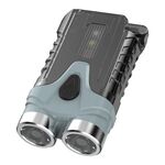 E-SMARTER Portachiavi LED portatile Lampada da campeggio doppia per esterni (grigio)