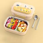 Contenitore per il pranzo in acciaio inossidabile 316 isolato, contenitore per il pranzo portatile per bambini, stile: giallo chiaro, 2 griglie