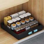 Organizer per mobiletto estraibile estensibile (30-46 cm) con cassetto estraibile 43 cm nero