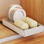 Mobiletto portaoggetti estraibile con cassetto estraibile e scolapiatti (bianco)