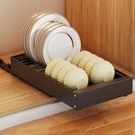Organizer per mobiletto portaoggetti con ciotola estraibile e cassetto scorrevole (nero)