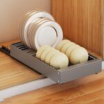 Mobiletto portaoggetti estraibile con cassetto estraibile e scolapiatti (grigio)