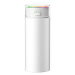 Umidificatore a tazza abbagliante, grande volume di nebbia, temporizzazione, luce ambientale, auto, famiglia, grande capacità, colore: bianco di ricarica