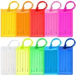 10 pezzi Etichette per bagagli in PVC colorato Inserto in gomma morbida Etichette per bagagli Carta d'identità Etichetta per il check-in della valigia da viaggio
