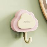 Ventosa Pressa Nuvole Gancio Senza Perforazione Bagno Cucina Casa Gancio Multifunzionale (Crema Rosa)