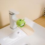 Cartoon Little Deer Kids Faucet Extender Strumento di deviazione del rubinetto antispruzzo per uso domestico (verde)