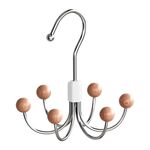 Ganci a sei artigli, ganci rotanti a 360 gradi, per riporre biancheria intima e vestiti, multifunzionali (perline di legno di cedro)