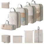 10 in 1 Borsa organizer da viaggio compressa in rete per bagagli, vestiti, scarpe e articoli da toeletta (grigio)