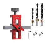 RUITOOL Il localizzatore di installazione della porta dell'armadio aiuta il dispositivo di livellamento del jig di montaggio punzonato del rimbalzo regolabile, specifiche: con anello di limitazione in ottone per trapano da 6/8/10 mm + manicotto per trapano da 6/8 mm