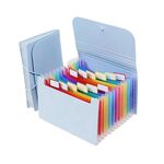 12 tasche A6 File Organizer Cartelle espandibili per archiviazione e organizzazione Interno colorato (blu)