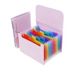 12 tasche A6 File Organizer Cartelle espandibili per archiviazione e organizzazione Interno colorato (viola)