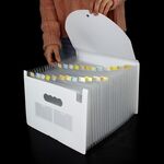 24 tasche A4 Accordion File Organizer Cartelle espandibili per archiviazione e organizzazione Bianco