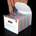 24 tasche A4 Accordion File Organizer Cartelle espandibili per archiviazione e organizzazione Colorate+Bianco