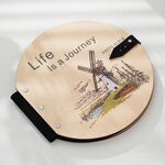 Album fotografico rotondo in legno, album commemorativo per bambini, album fotografici per la crescita, album fai da te, stile: vita