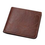 Portafoglio in pelle da uomo, può contenere la patente di guida, borsa corta in pelle con fermasoldi (marrone chiaro)