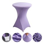 Copertura per tavolo da cocktail bar per hotel, decorazione per matrimoni, in poliestere elasticizzato, rotonda, per banchetti, dimensioni: 60x110 cm (viola)