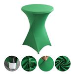 Copertura per tavolo da cocktail bar per hotel, decorazione per matrimoni, in poliestere elasticizzato, rotonda, per banchetti, dimensioni: 70x110 cm (verde)