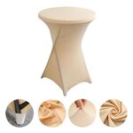 Copertura per tavolo da cocktail bar per hotel, decorazione per matrimoni, in poliestere elasticizzato, rotonda, per banchetti, dimensioni: 70x110 cm (champagne)