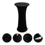 Copertura per tavolo in spandex elastico, decorazione per hotel, matrimoni, cocktail, fondo rotondo, colore unito, dimensioni: 60 cm, rotonda (nera)