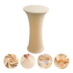 Copertura per tavolo in spandex elastico, decorazione per hotel, matrimoni, cocktail, fondo rotondo, colore: champagne. Dimensioni: 60 cm.
