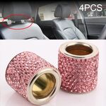 Decorazione modificata per cuscino con testa in cristallo per auto da 4 pezzi (rosa)