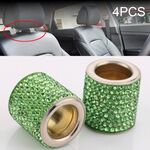 Decorazione modificata per cuscino con testa in cristallo per auto da 4 pezzi (verde)