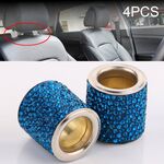 Decorazione modificata per cuscino con testa in cristallo per auto da 4 pezzi (blu pavone)