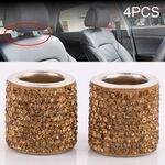 Decorazione modificata per cuscino con testa in cristallo per auto da 4 pezzi (giallo)